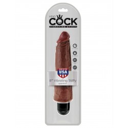 King Cock 8&quot; Vibrating Stiffy Brown